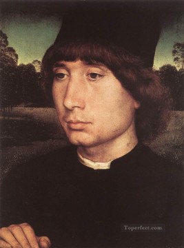  hans - Retrato de un joven ante un paisaje 1480 El holandés Hans Memling